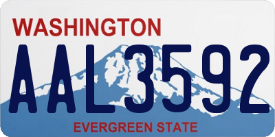 WA license plate AAL3592