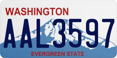 WA license plate AAL3597