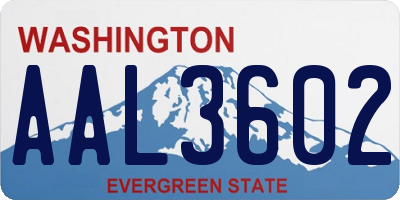 WA license plate AAL3602