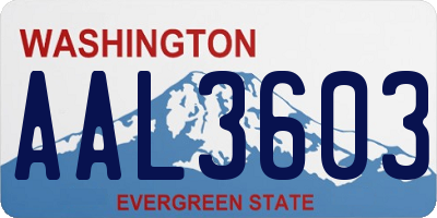 WA license plate AAL3603