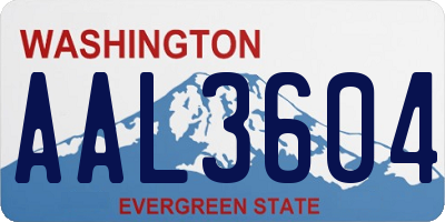 WA license plate AAL3604