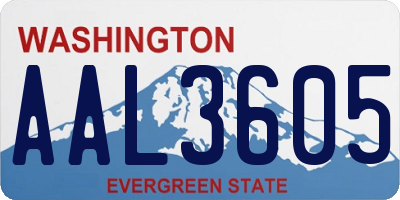 WA license plate AAL3605