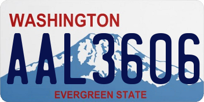 WA license plate AAL3606