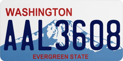 WA license plate AAL3608