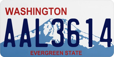 WA license plate AAL3614