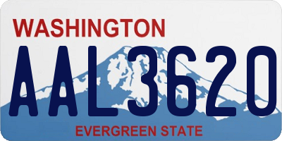 WA license plate AAL3620