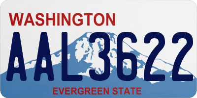 WA license plate AAL3622