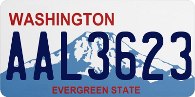 WA license plate AAL3623