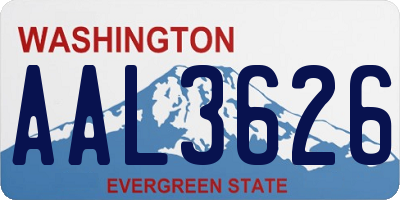 WA license plate AAL3626