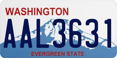 WA license plate AAL3631