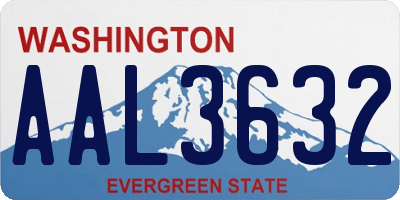 WA license plate AAL3632