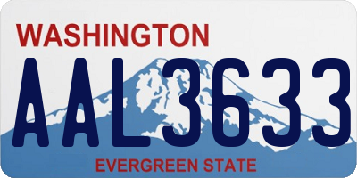 WA license plate AAL3633