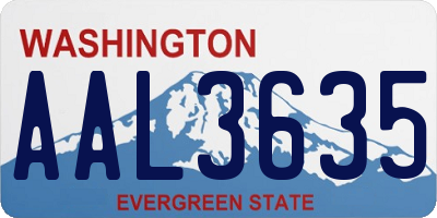 WA license plate AAL3635