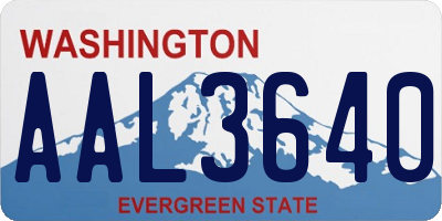WA license plate AAL3640