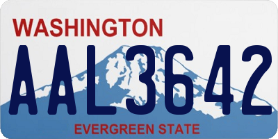 WA license plate AAL3642