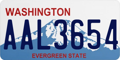 WA license plate AAL3654