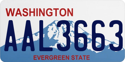 WA license plate AAL3663