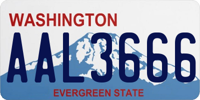 WA license plate AAL3666