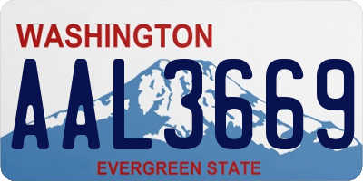WA license plate AAL3669