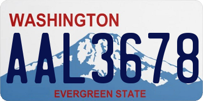 WA license plate AAL3678