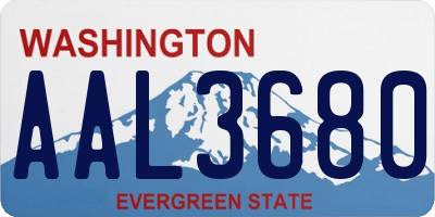 WA license plate AAL3680