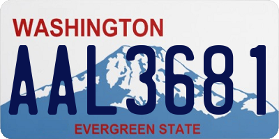 WA license plate AAL3681