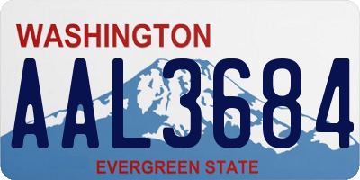 WA license plate AAL3684