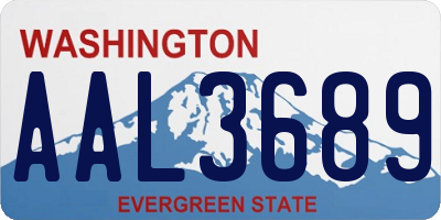 WA license plate AAL3689