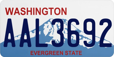 WA license plate AAL3692