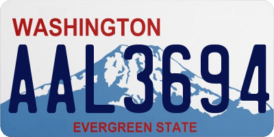WA license plate AAL3694