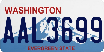 WA license plate AAL3699