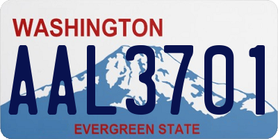 WA license plate AAL3701