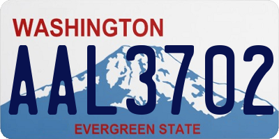 WA license plate AAL3702