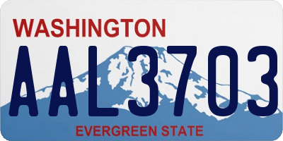 WA license plate AAL3703