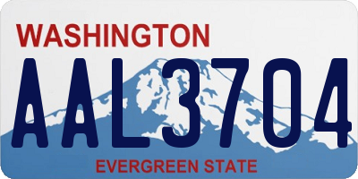 WA license plate AAL3704