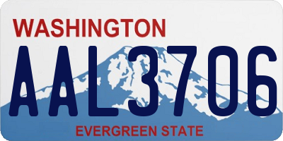 WA license plate AAL3706