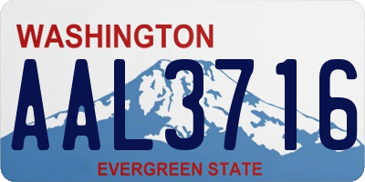 WA license plate AAL3716