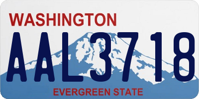 WA license plate AAL3718