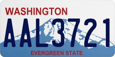 WA license plate AAL3721