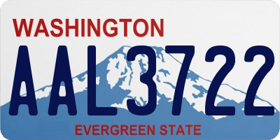 WA license plate AAL3722