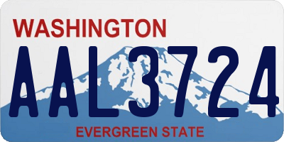 WA license plate AAL3724