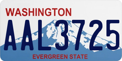 WA license plate AAL3725