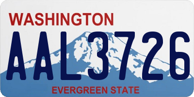 WA license plate AAL3726