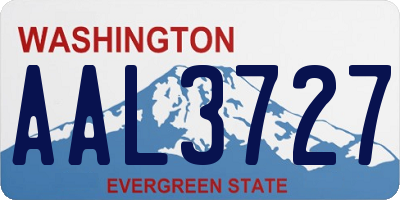 WA license plate AAL3727