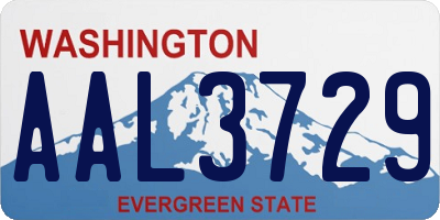 WA license plate AAL3729