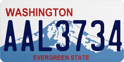 WA license plate AAL3734