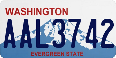 WA license plate AAL3742