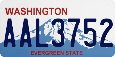 WA license plate AAL3752