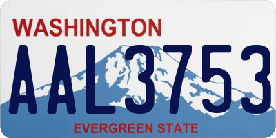 WA license plate AAL3753