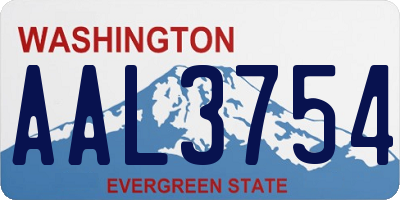 WA license plate AAL3754